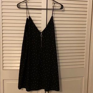 Black polka dot mini dress